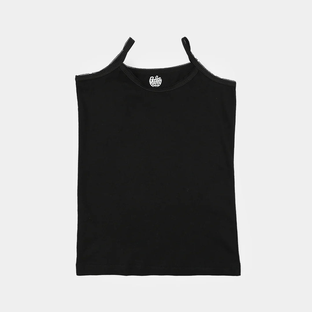 Girls Cotton Jersey Cami Pack of 2 (Basic) - Black