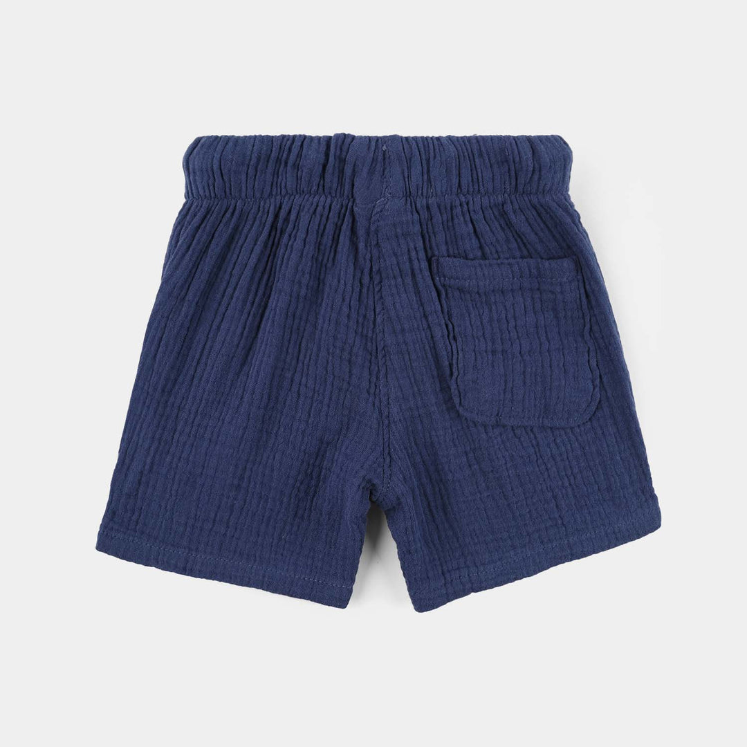 Infant Girls Gauze Cotton Shorts Happy Mood - Blue