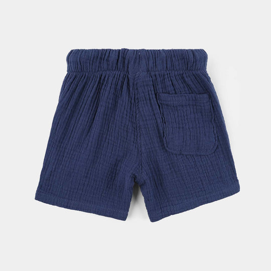 Infant Girls Gauze Cotton Shorts Happy Mood - Blue