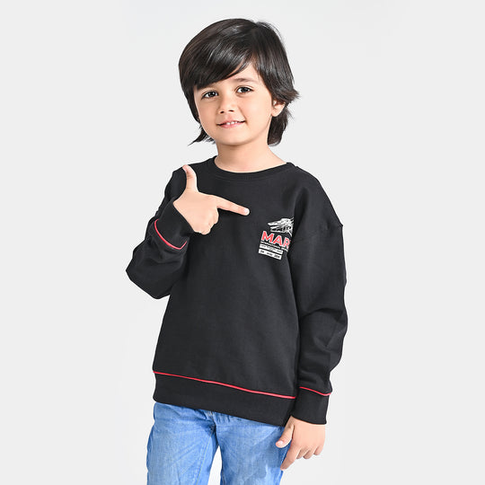 Boys Cotton Terry Sweatshirt Mars-Jet Black