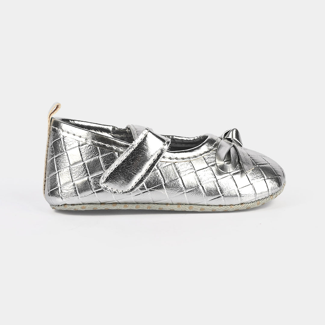 Baby Girl Shoes B-11-SILVER