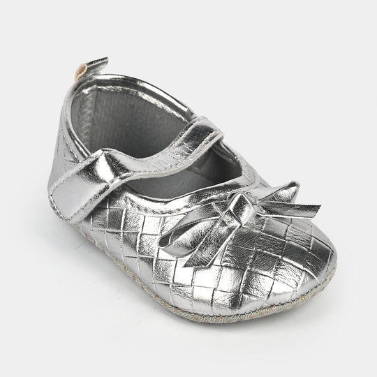 Baby Girl Shoes B-11-SILVER