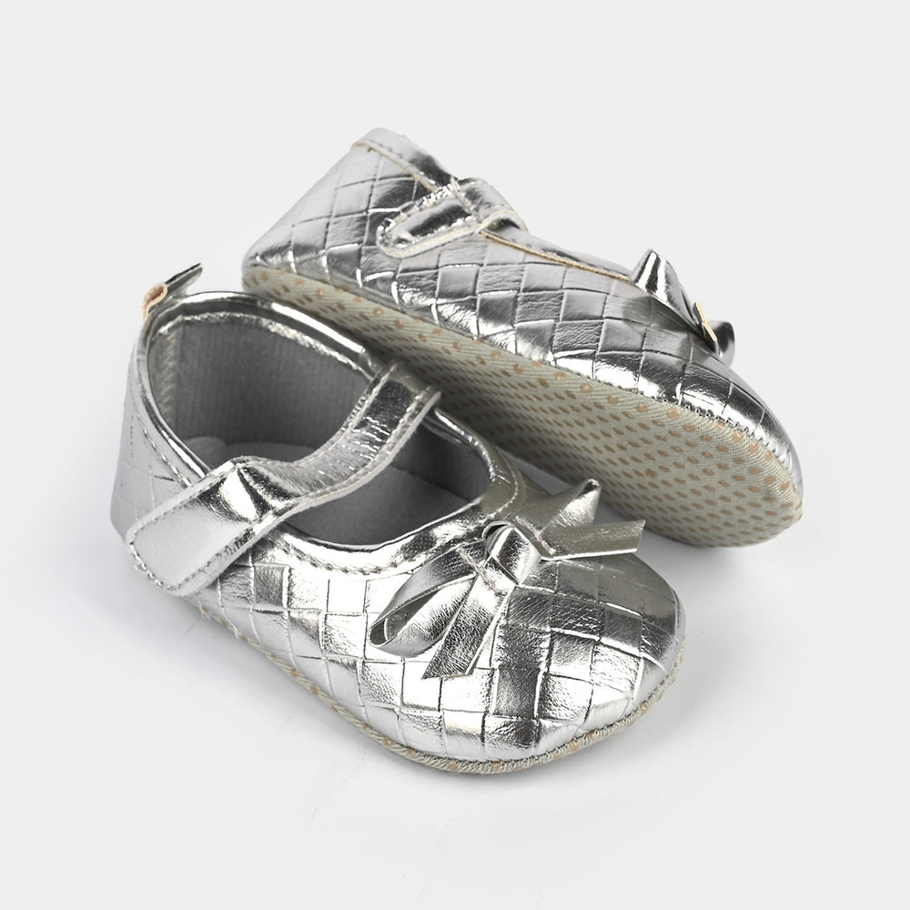 Baby Girl Shoes B-11-SILVER
