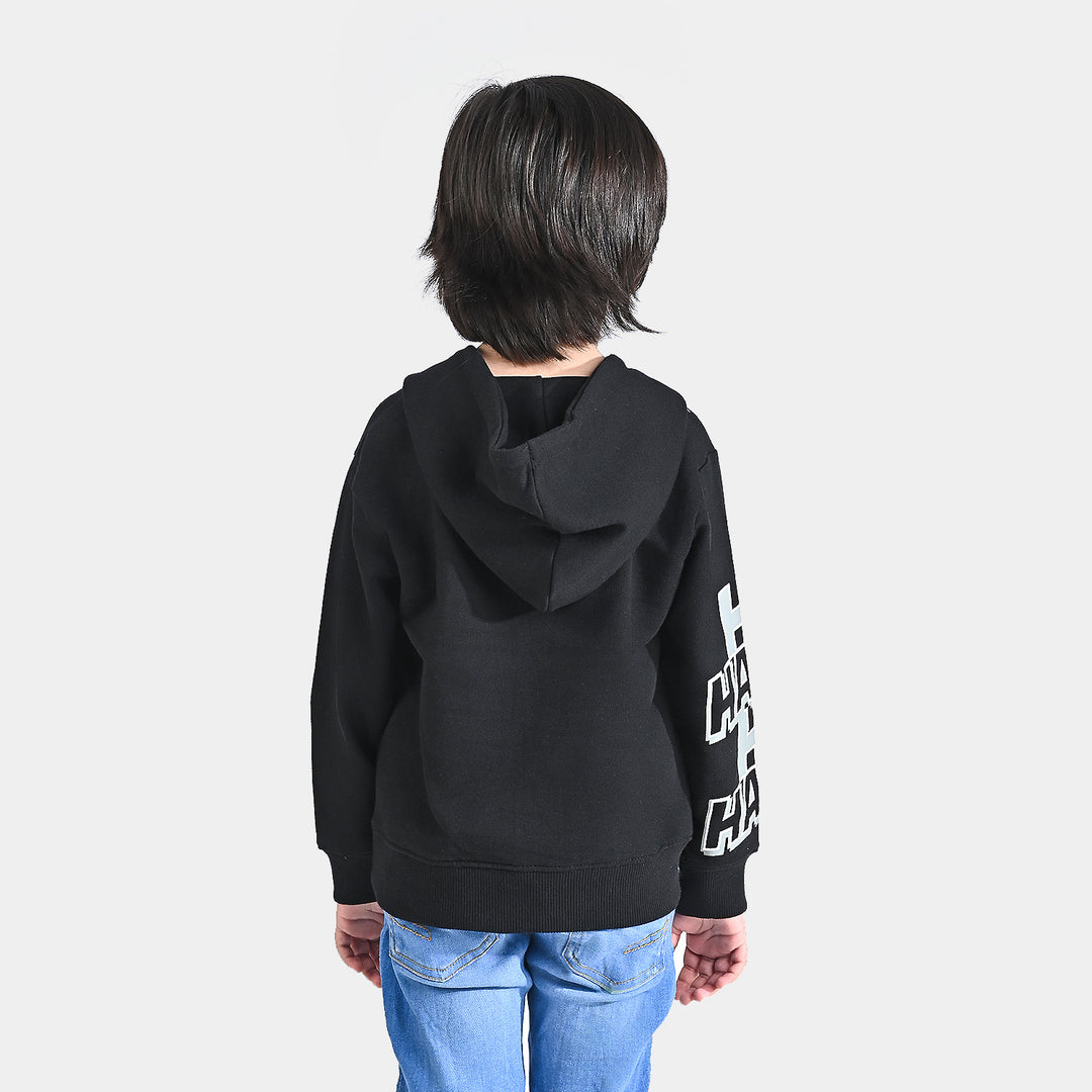 Boys Cotton Terry SweatShirt Boom Wham-Jet Black