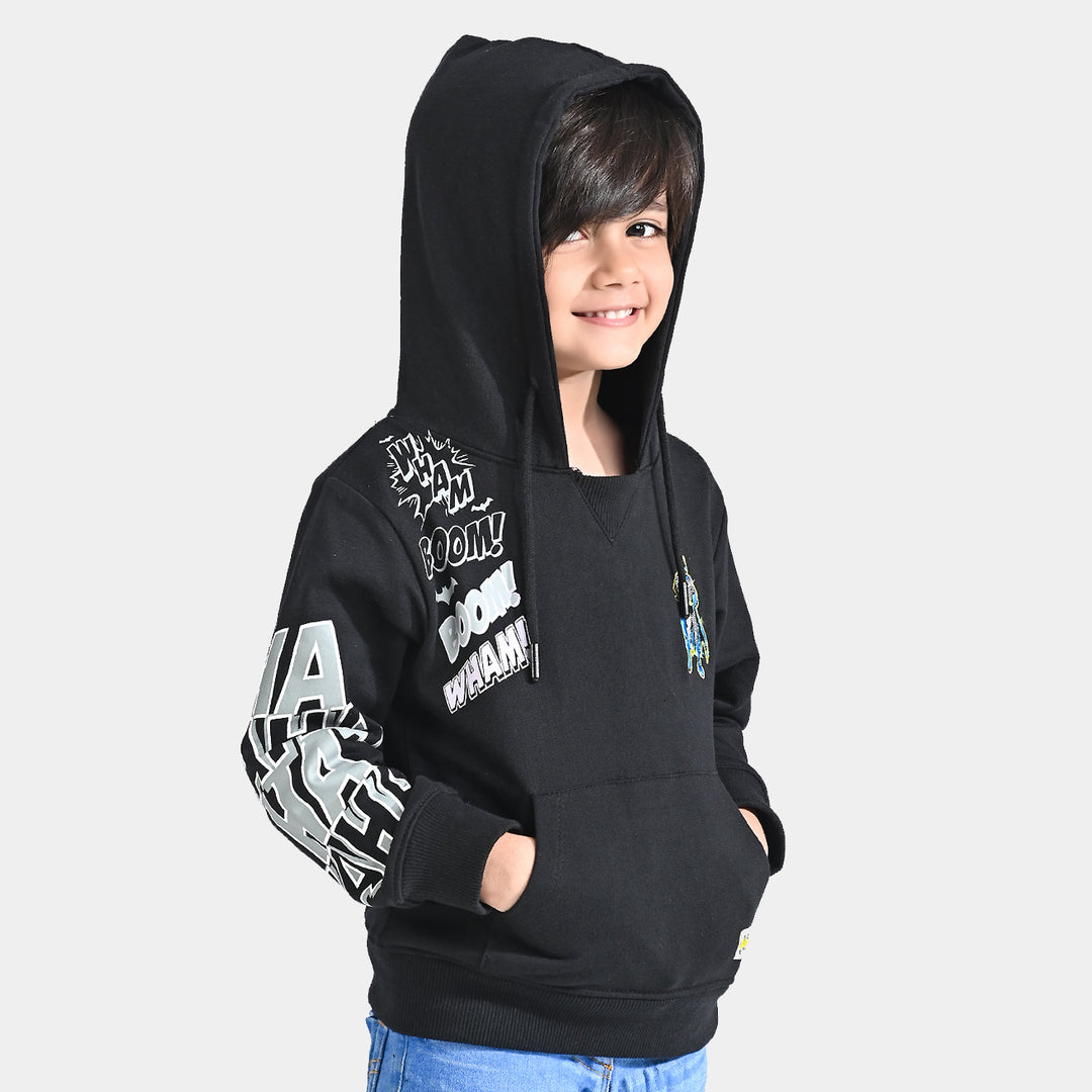 Boys Cotton Terry SweatShirt Boom Wham-Jet Black