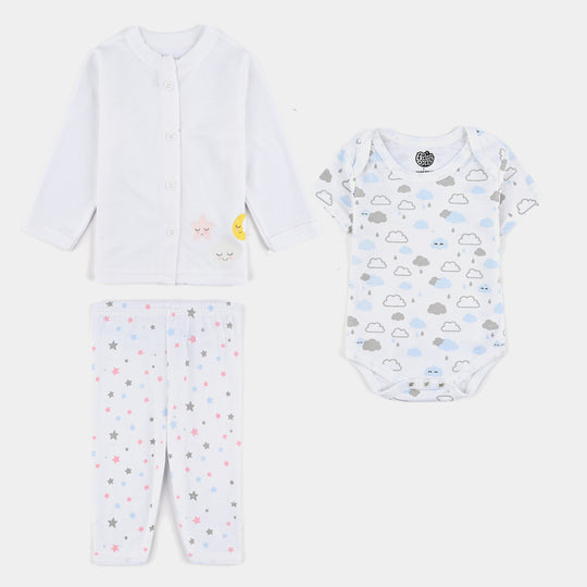 Infant Unisex Cotton 3Pcs Suit Set