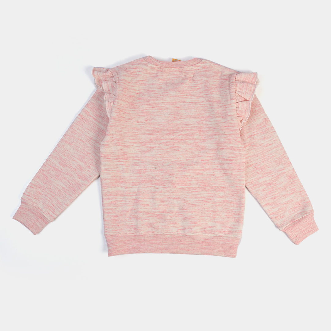 Girls Fleece Sweatshirt Character-Pink Melan