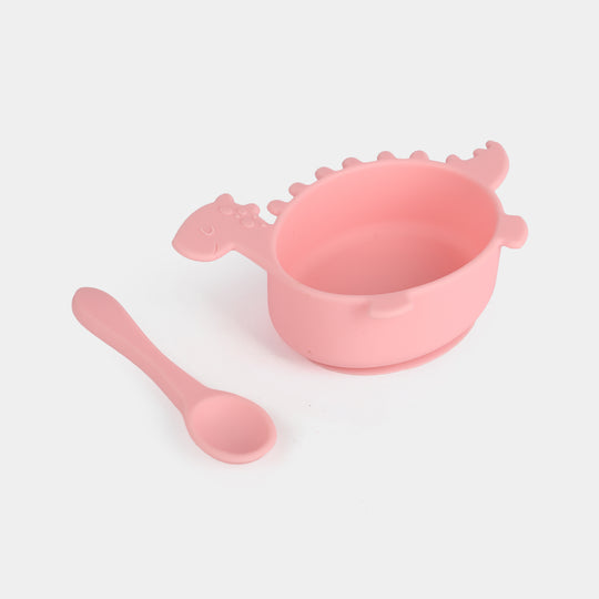 Silicone Baby Feeding Set with Bowl & Spoon