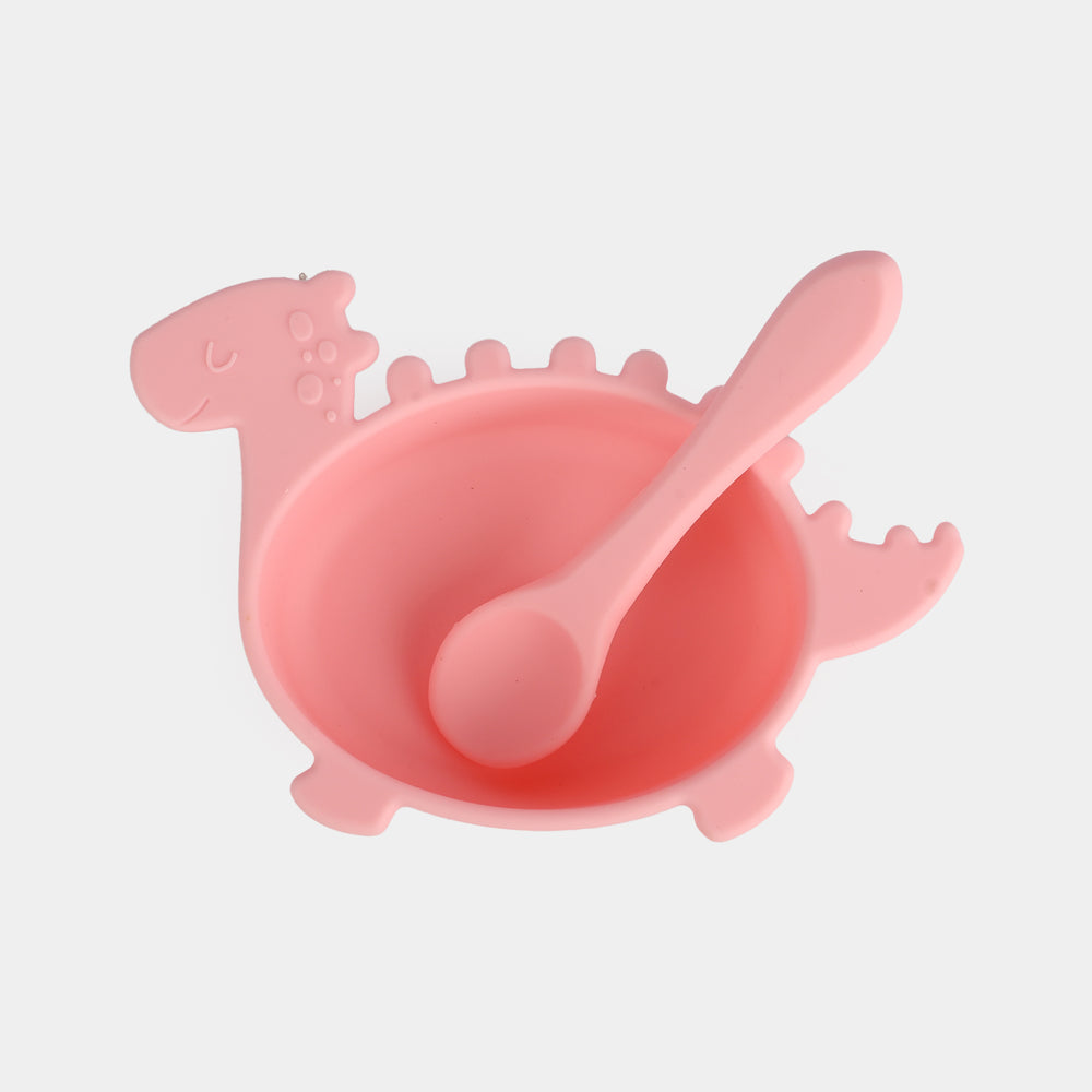 Silicone Baby Feeding Set with Bowl & Spoon