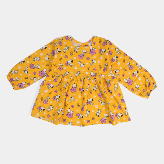 Girls Flannel Co-ord Set Snoopy Flower-Citrus