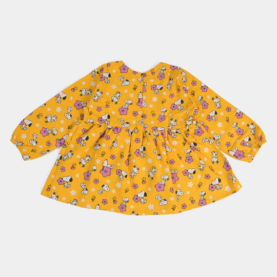 Girls Flannel Co-ord Set Snoopy Flower-Citrus