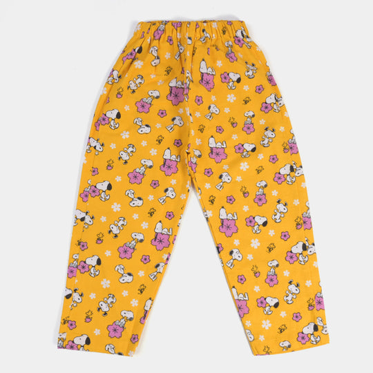 Girls Flannel Co-ord Set Snoopy Flower-Citrus