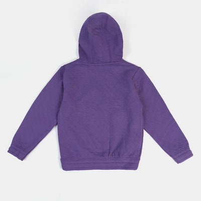 Girls Fleece 2-Piece Suit Quilted-Purple