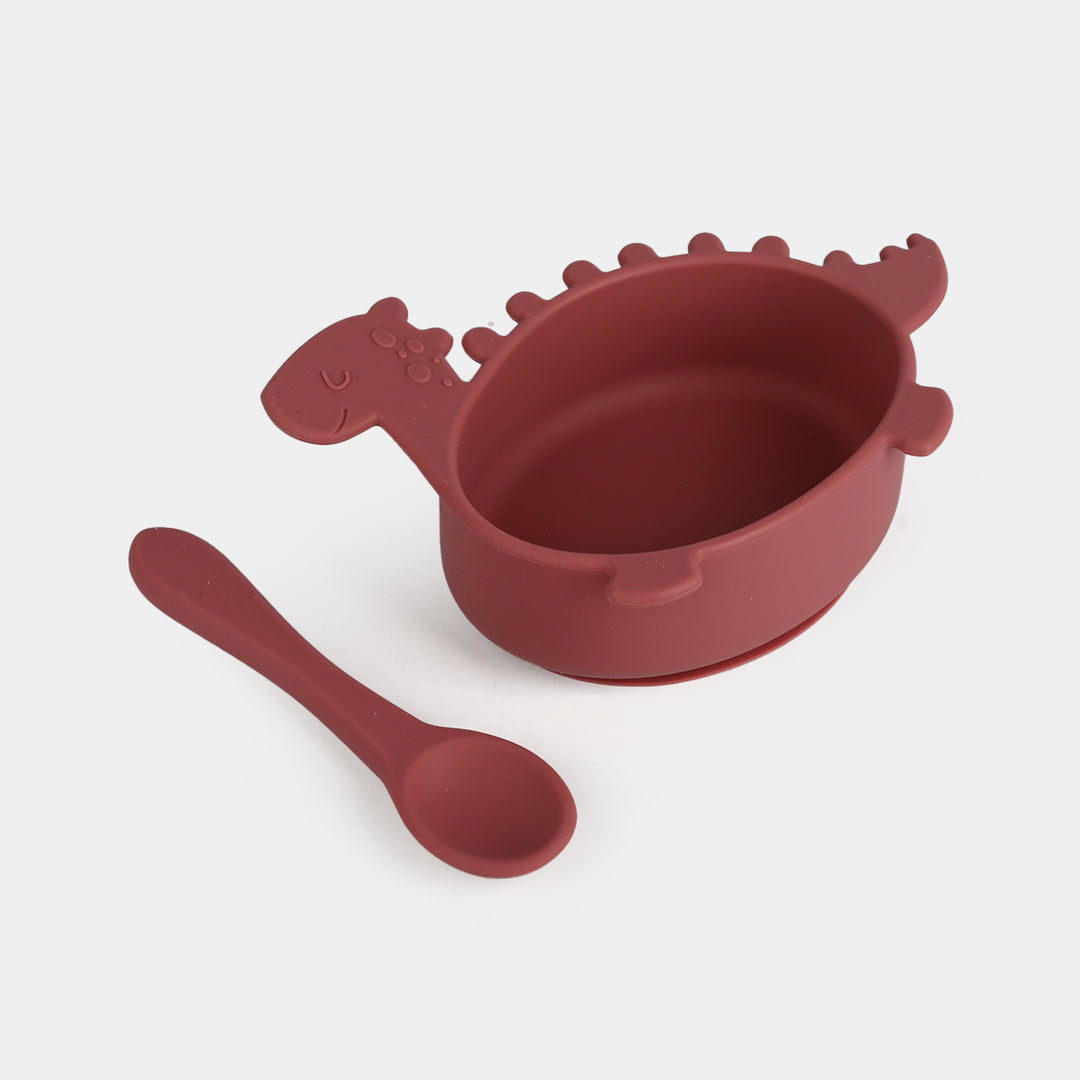 Silicone Baby Feeding Set with Bowl & Spoon