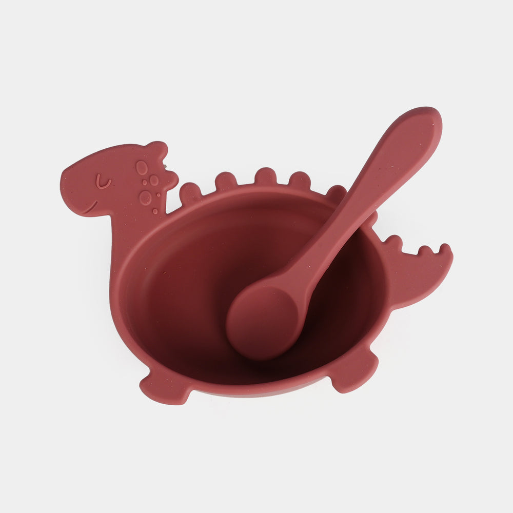 Silicone Baby Feeding Set with Bowl & Spoon