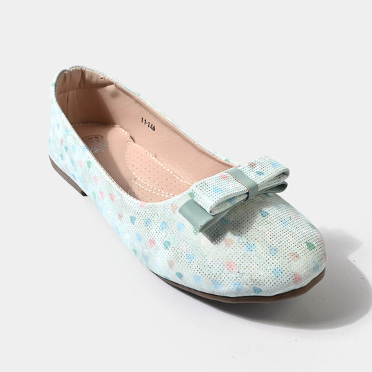 Girls Pumps 11-146-Sea Green