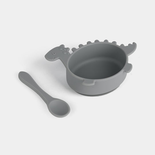 Silicone Baby Feeding Set with Bowl & Spoon