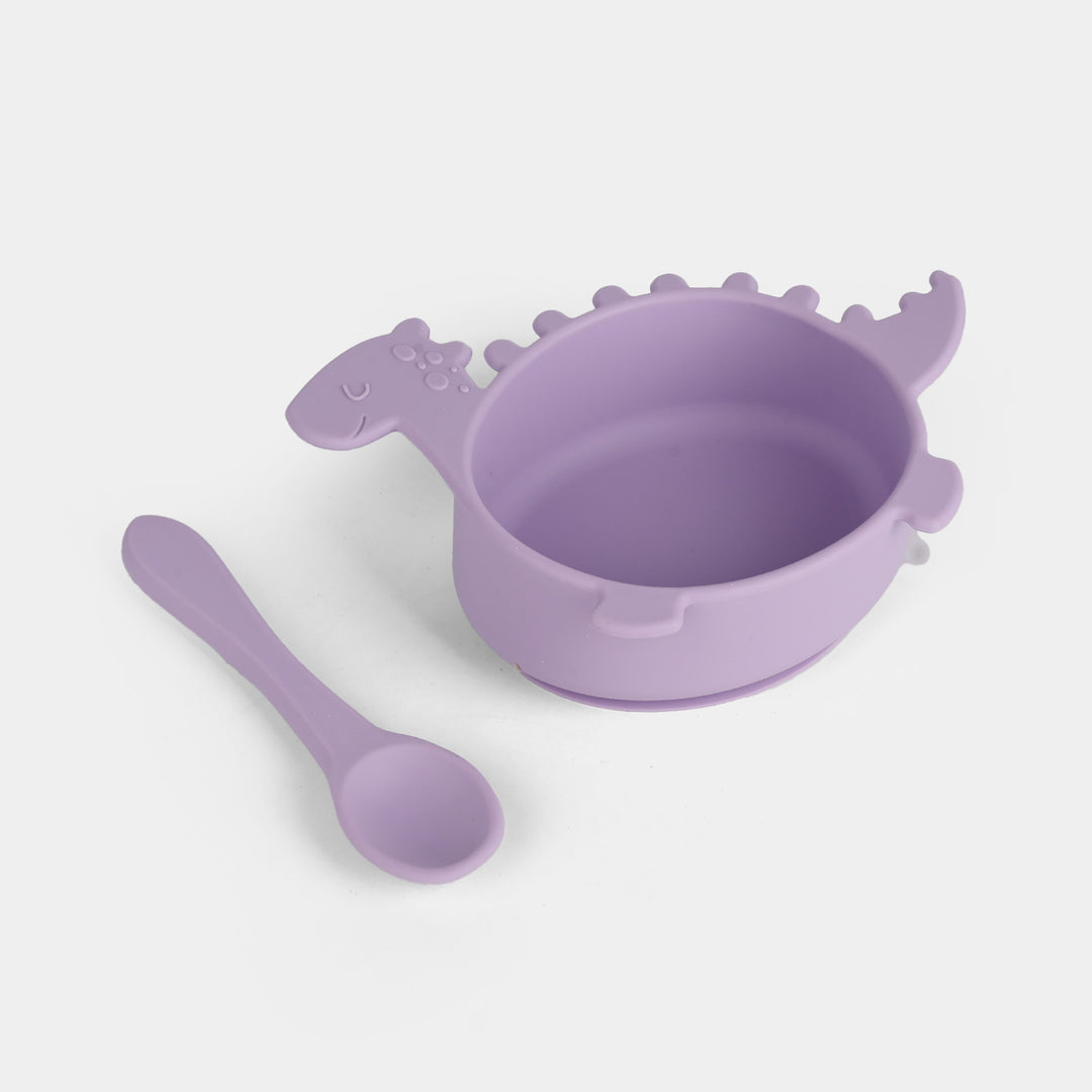 Silicone Baby Feeding Set with Bowl & Spoon