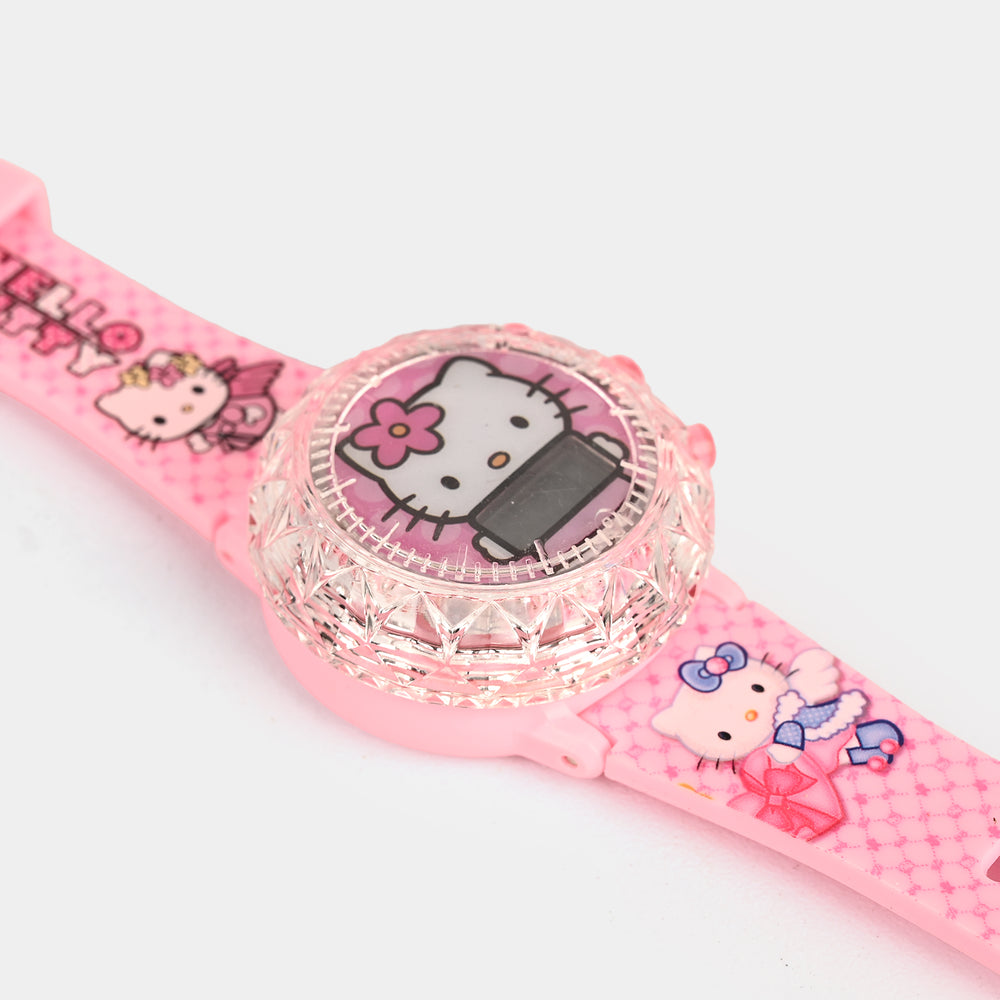 Girls Character Watch Round Dial With Light