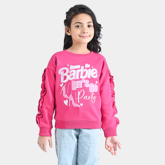 Girls Fleece Sweatshirt-Pink