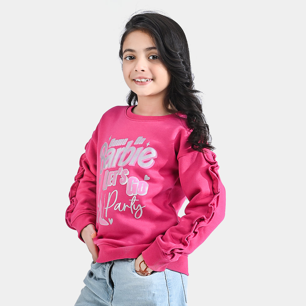 Girls Fleece Sweatshirt-Pink