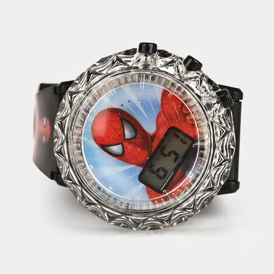 Kids Round Dial Spinning Wrist Watch with Light & Sound