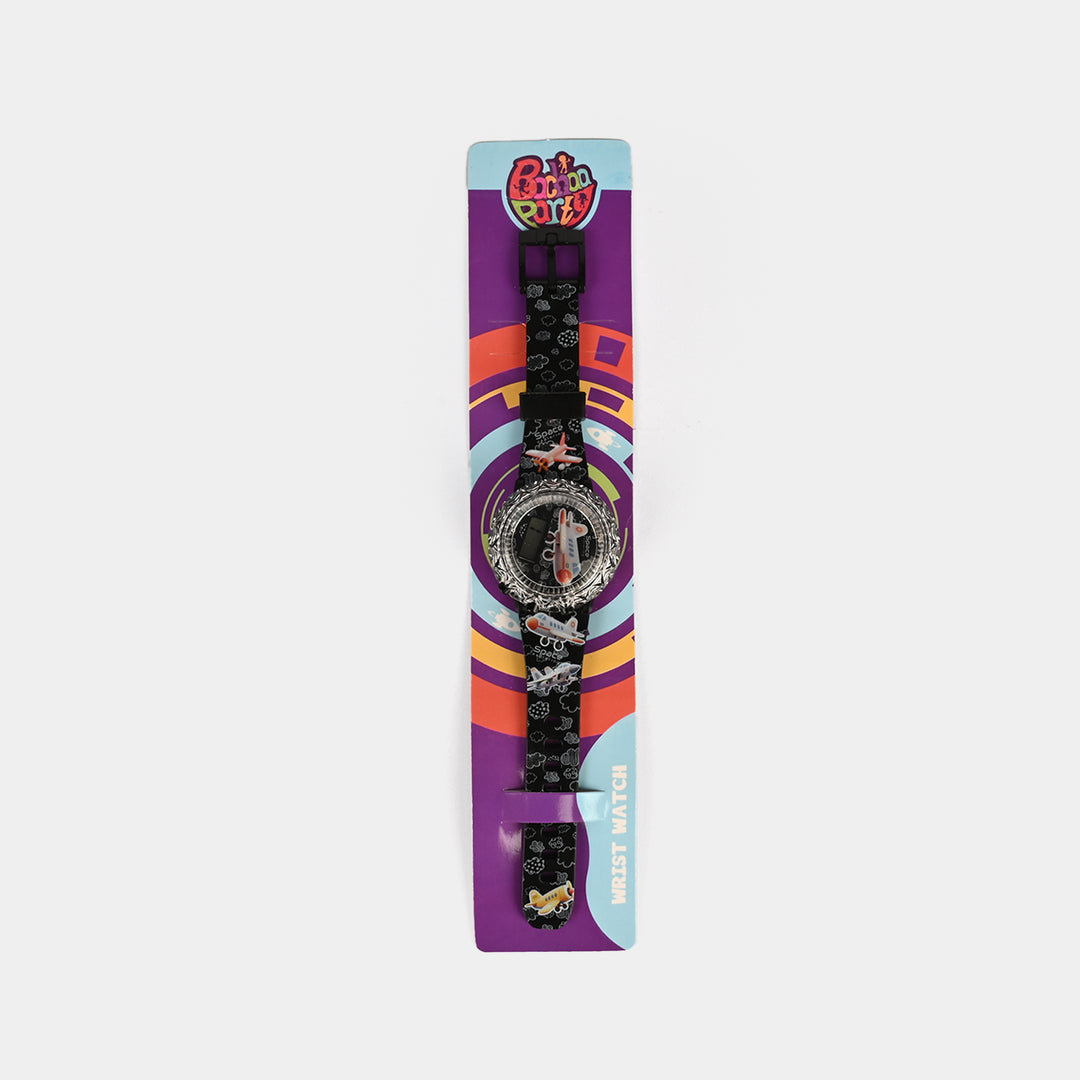 Kids Round Dial Spinning Wrist Watch with Light & Sound