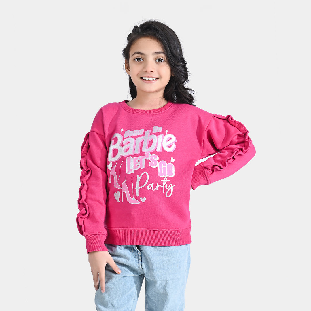 Girls Fleece Sweatshirt-Pink