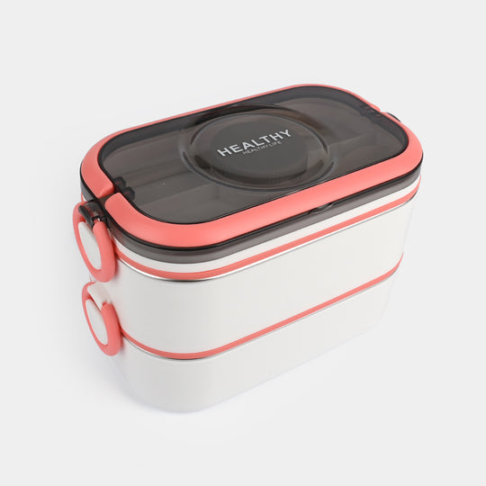 Stainless Steel 2-Layer Lunch Box for Kids