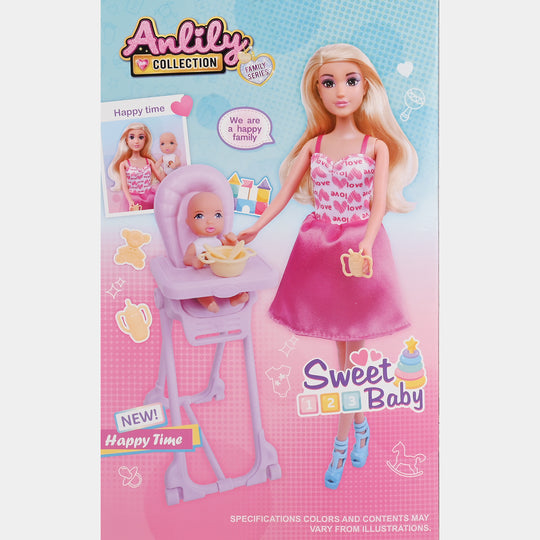 11.5" Lovely Fashion Doll with Accessories Set