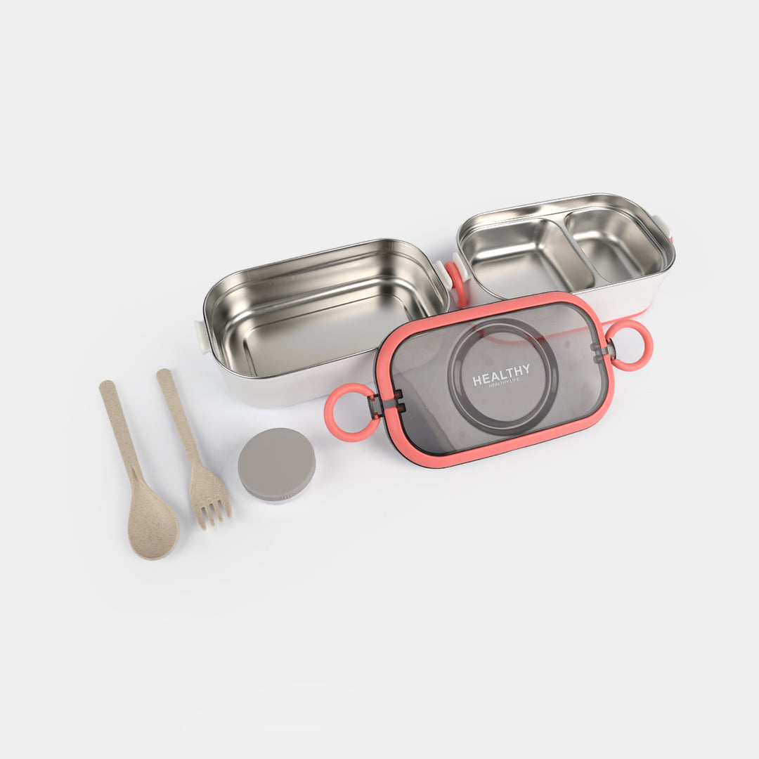 Stainless Steel 2-Layer Lunch Box for Kids
