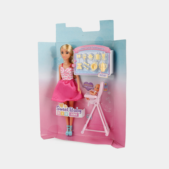 11.5" Lovely Fashion Doll with Accessories Set