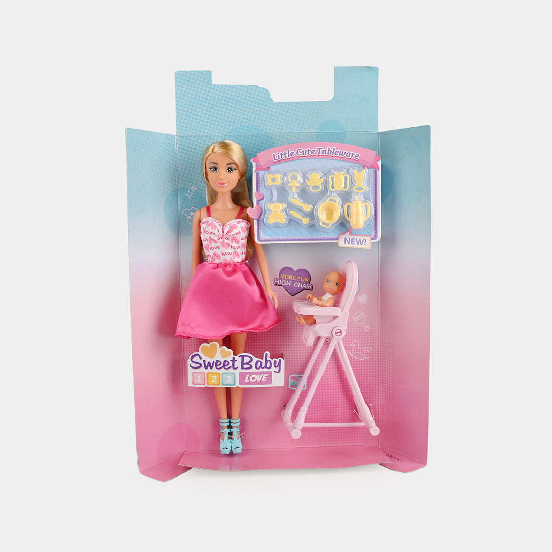 11.5" Lovely Fashion Doll with Accessories Set