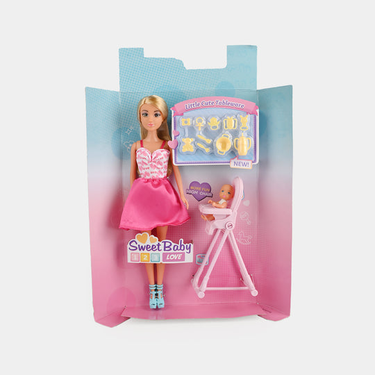 11.5" Lovely Fashion Doll with Accessories Set