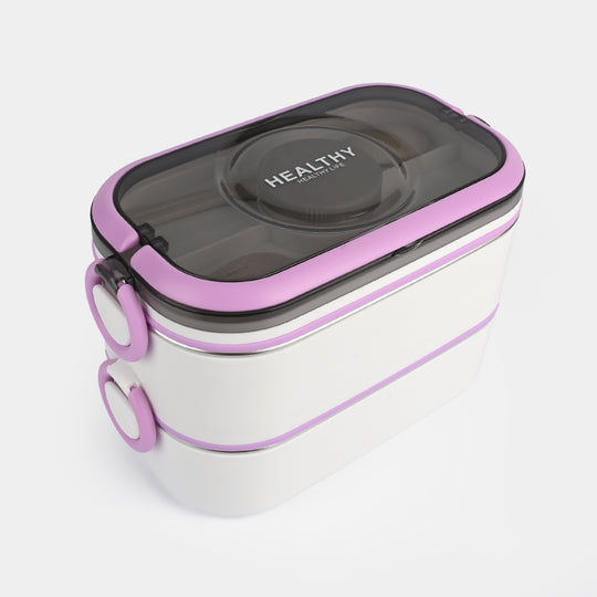 Stainless Steel 2-Layer Lunch Box for Kids