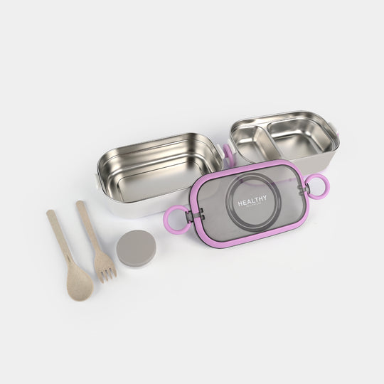 Stainless Steel 2-Layer Lunch Box for Kids
