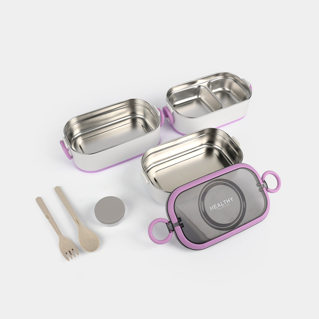 Stainless Steel 3-Layer Lunch Box for Kids