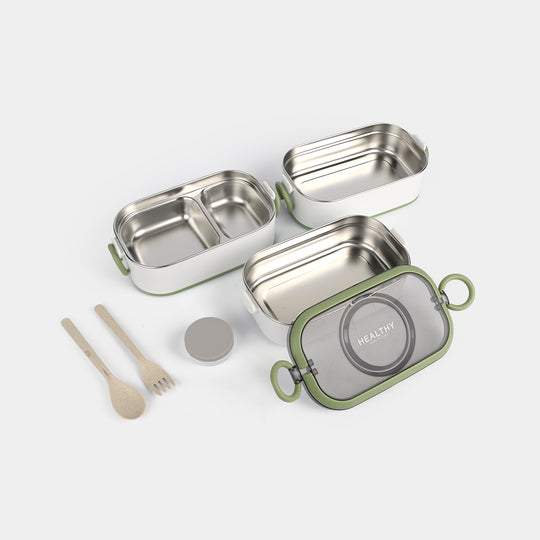 Stainless Steel 3-Layer Lunch Box for Kids