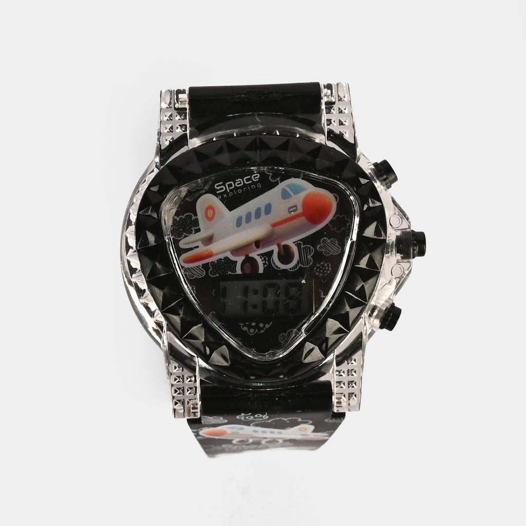 Kids Triangle Dial Wrist Watch with Light & Sound