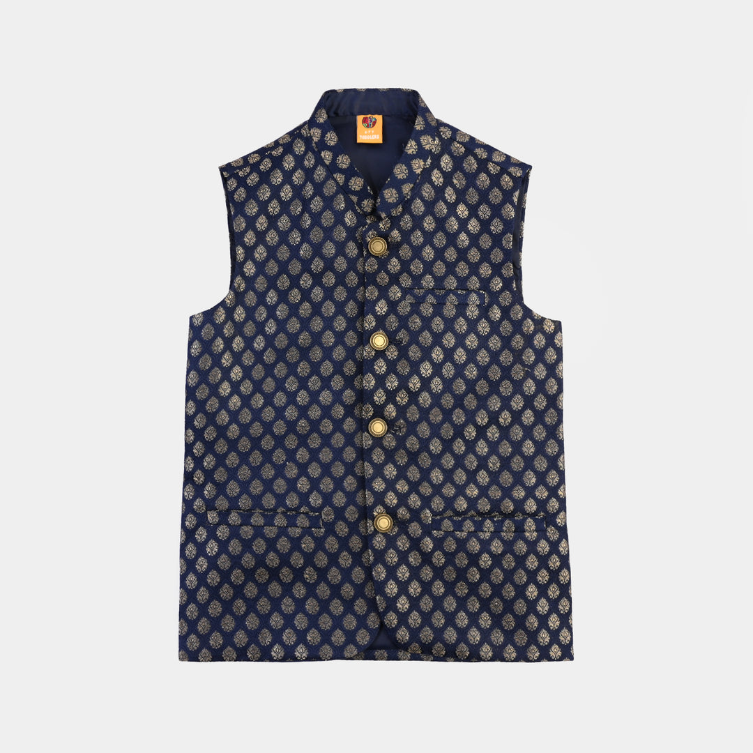 Boys Poly Viscose Waistcoat (Blended)- Blue