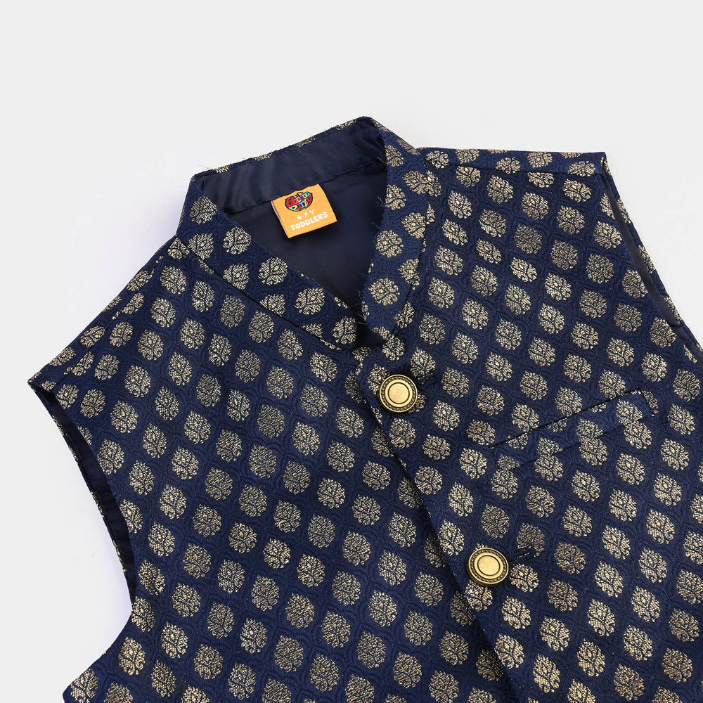 Boys Poly Viscose Waistcoat (Blended)- Blue