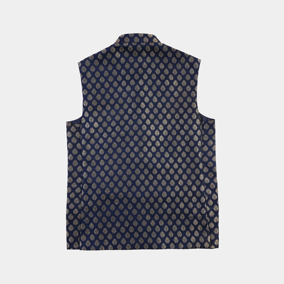 Boys Poly Viscose Waistcoat (Blended)- Blue