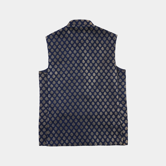 Boys Poly Viscose Waistcoat (Blended)- Blue