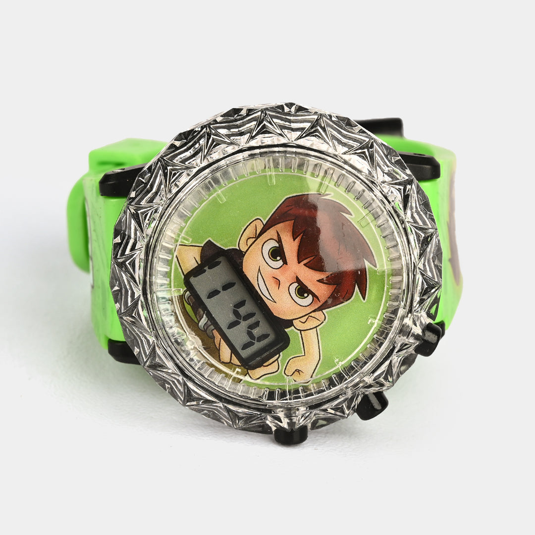 Kids Round Dial Spinning Wrist Watch with Light & Sound