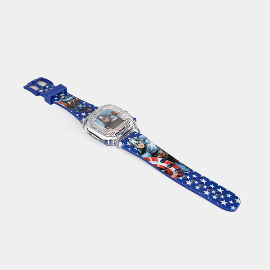 Boys Character Wristwatch Square Dial With Light & Sound