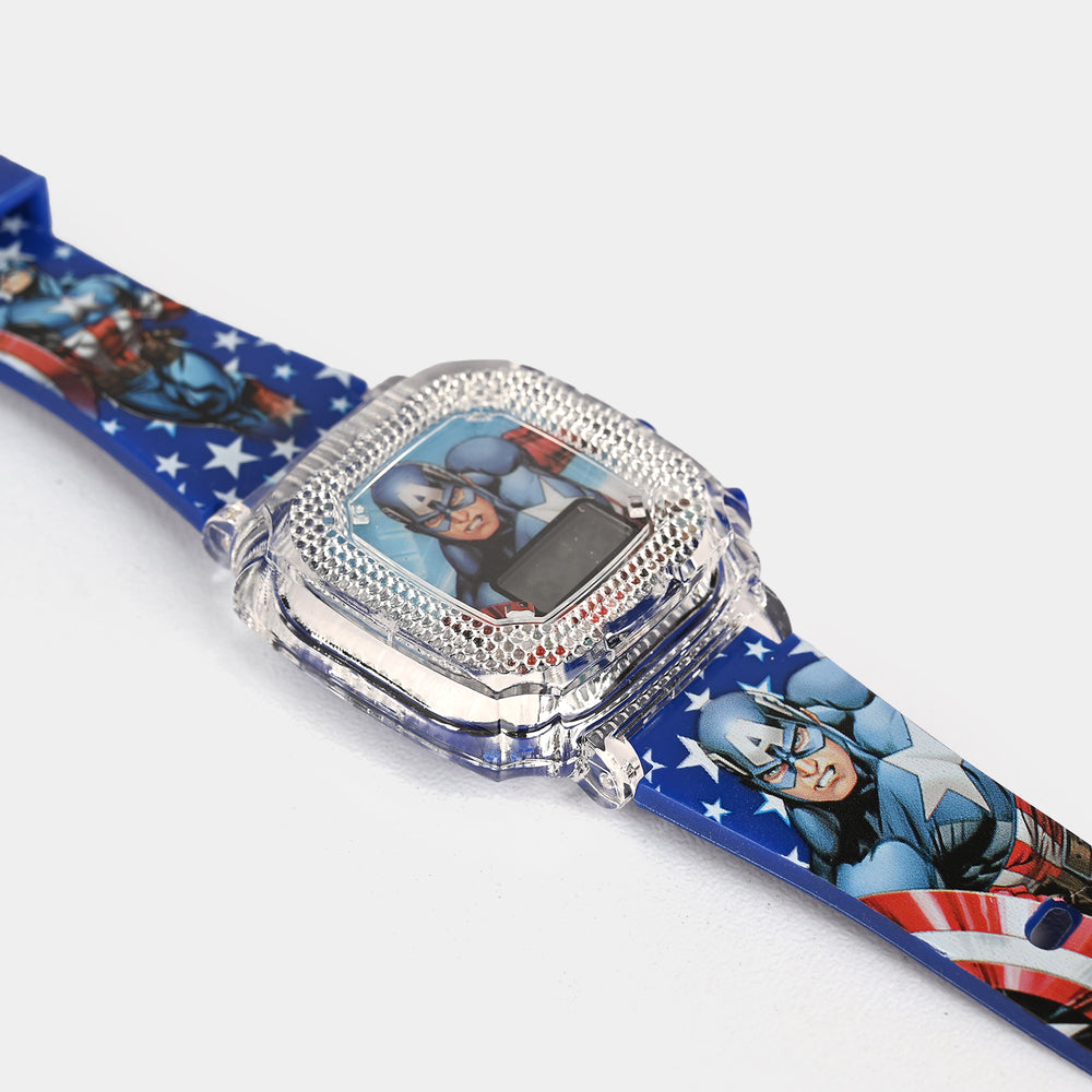 Boys Character Wristwatch Square Dial With Light & Sound