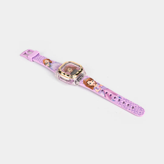 Girls Character Watch Square Golden Border