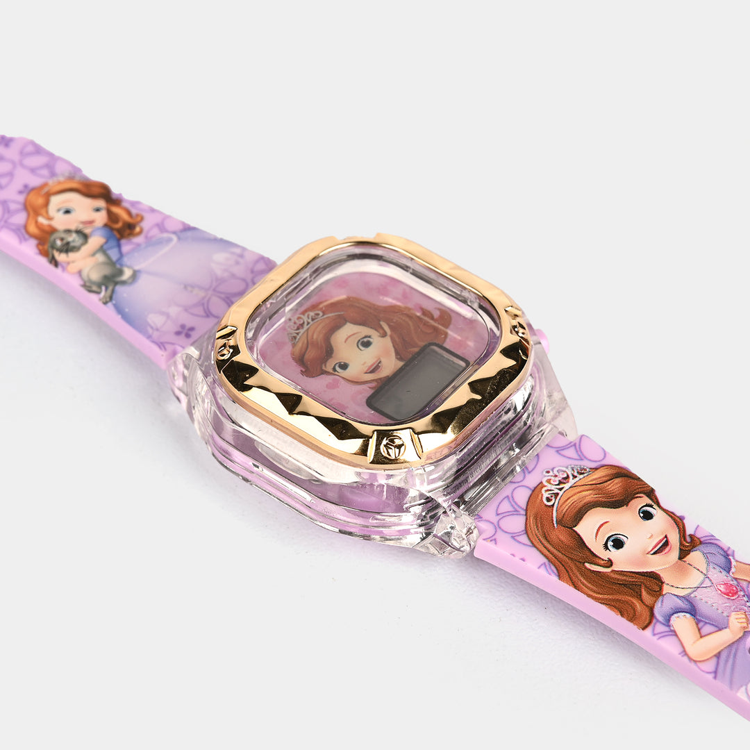 Girls Character Watch Square Golden Border