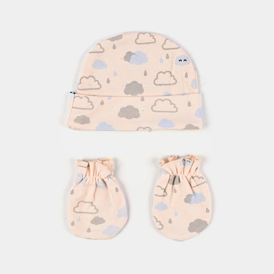 Baby Swaddle with Cap & Mittens Set
