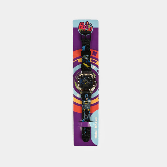 Boys Character Wristwatch Square Golden Border With Light & Sound